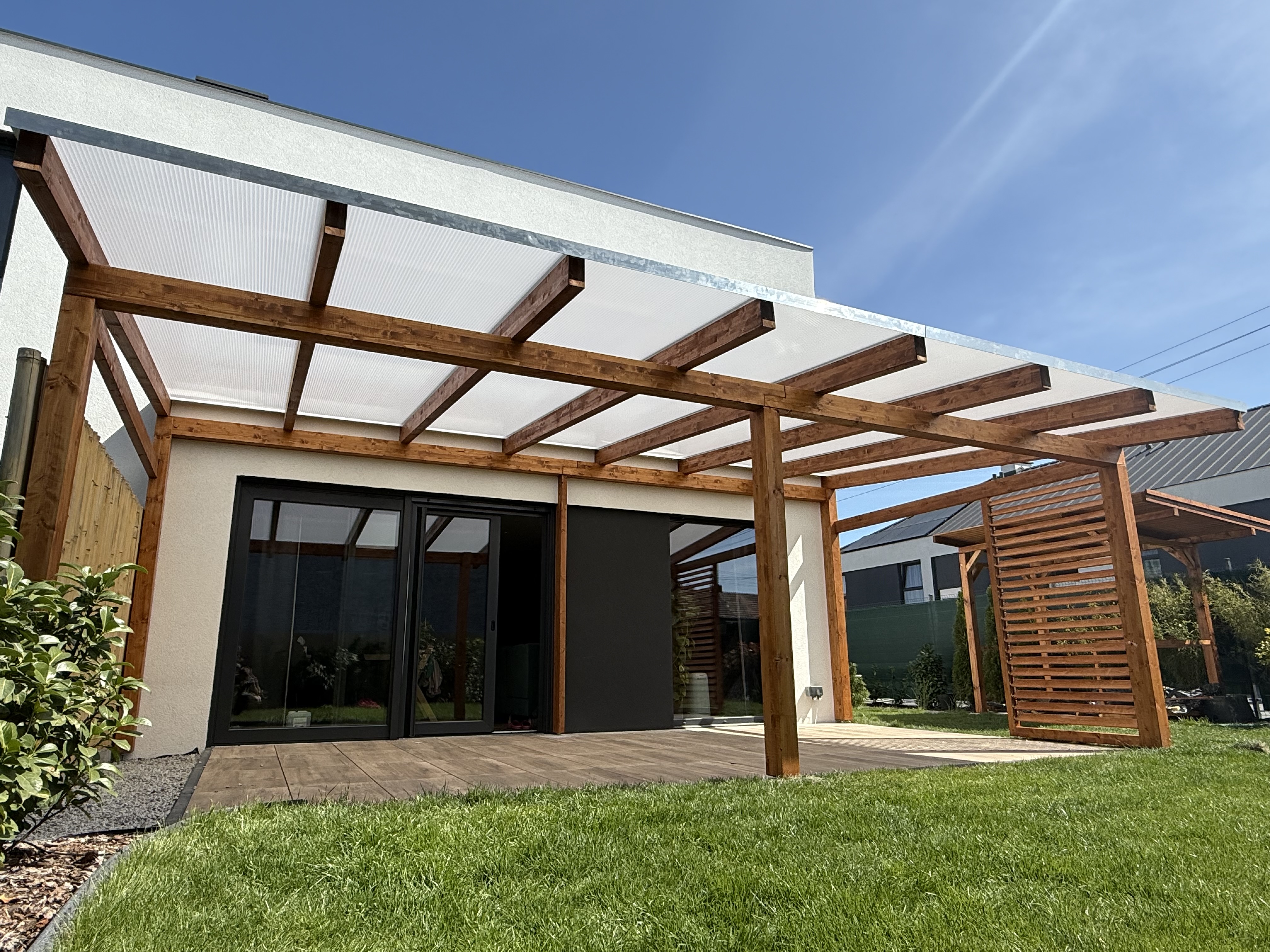 Detailed wooden fencing